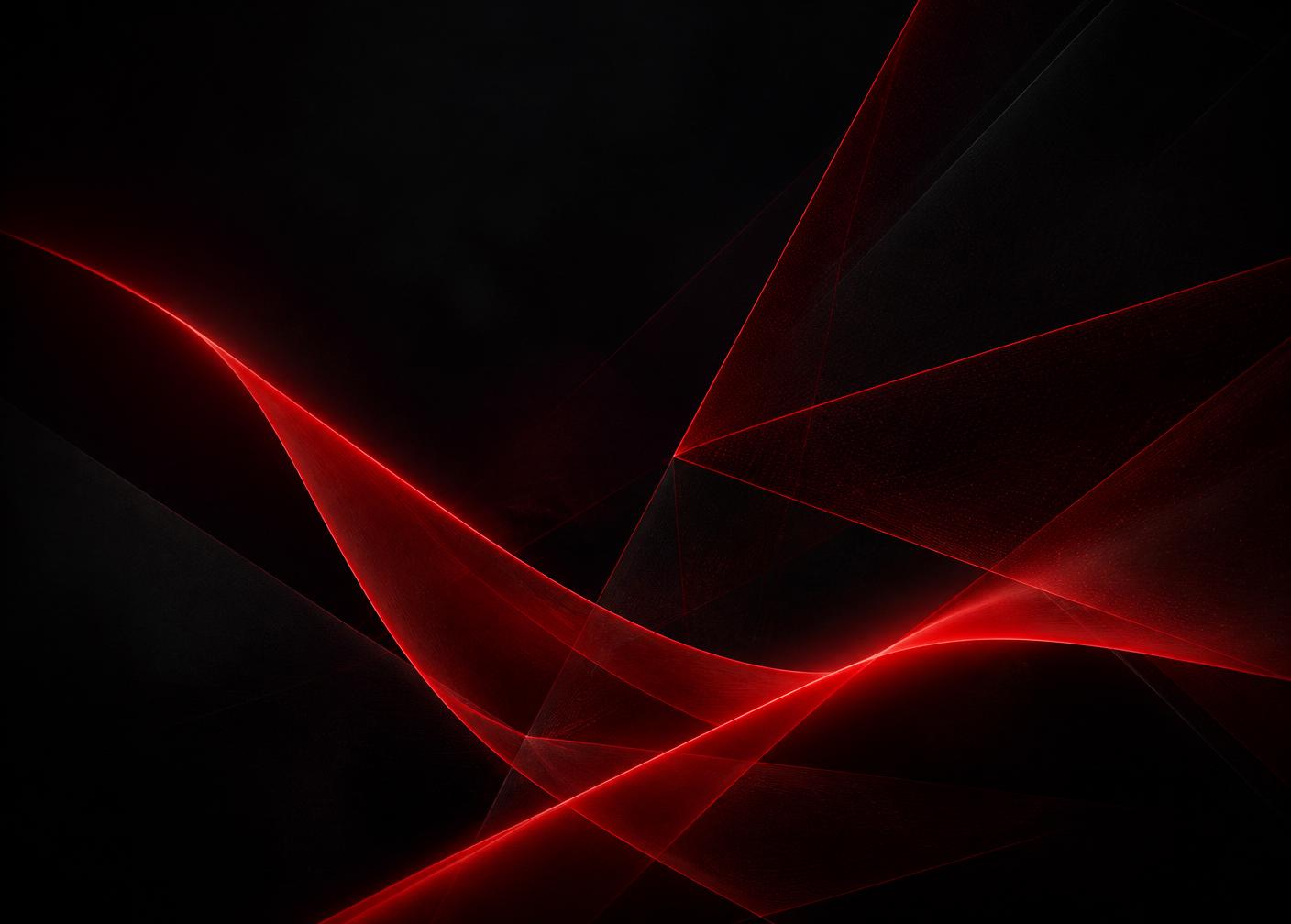 Abstract red light ribbons representing precision digital engineering