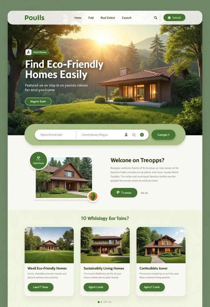 Poulls eco-friendly homes landing page design